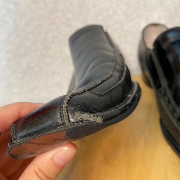 Stacy Adams Size 10M Black Leather Square Toe Slip On Loafer Shoes - Picture 4 of 16